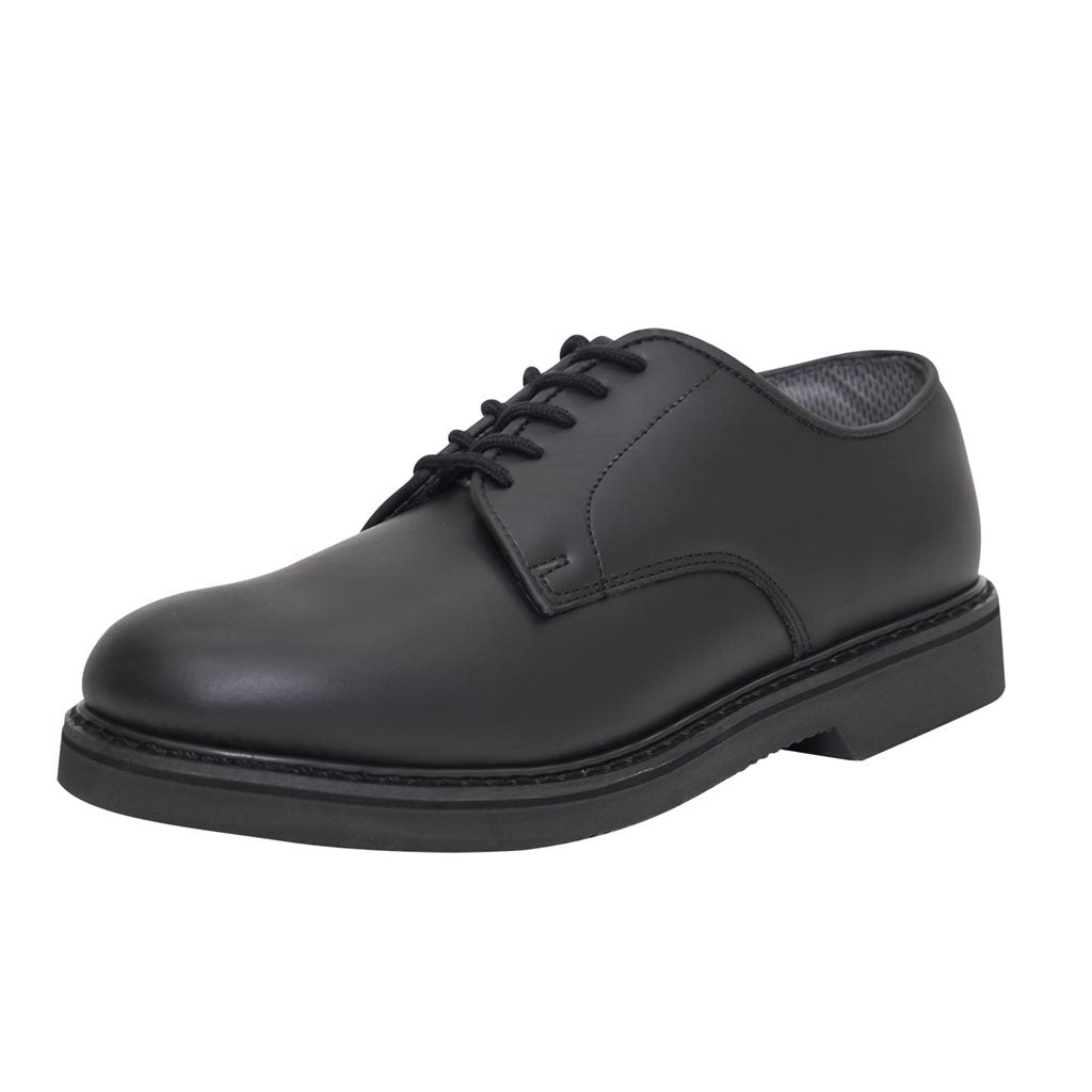 Zapatos Oxford negros de cuero para uniforme con suela resistente a aceites y plantilla extraíble
