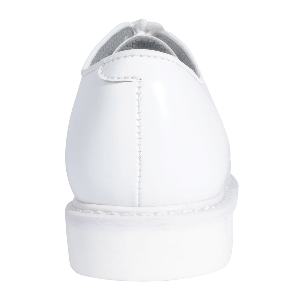 Zapatos Oxford blancos de piel para uniforme, suela resistente a aceites y plantilla extraíble