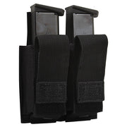 Funda MOLLE para dos cargadores de pistola, color negro, con relleno plástico interior y ojales en las correas