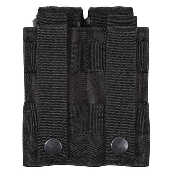 Funda MOLLE para dos cargadores negra, 600D polyester, 11 x 12,5 cm