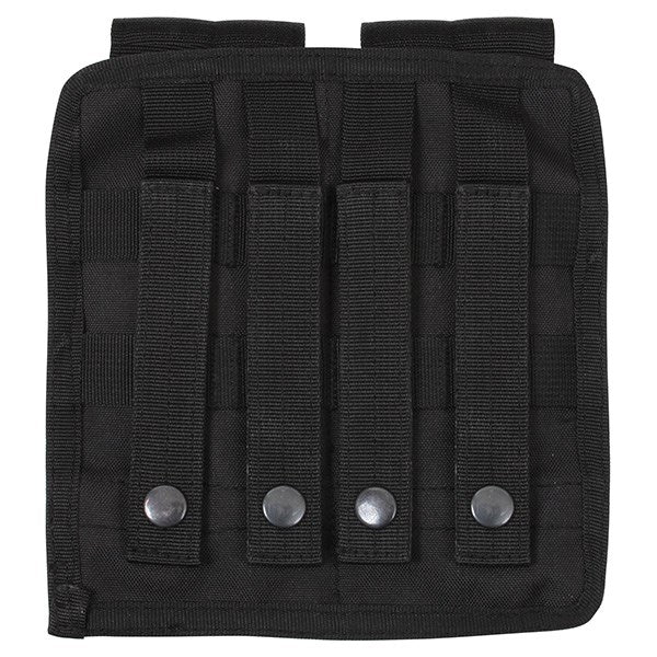 Funda universal MOLLE para dos cargadores negra, vista frontal