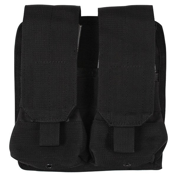 Funda universal MOLLE para dos cargadores negra, vista frontal