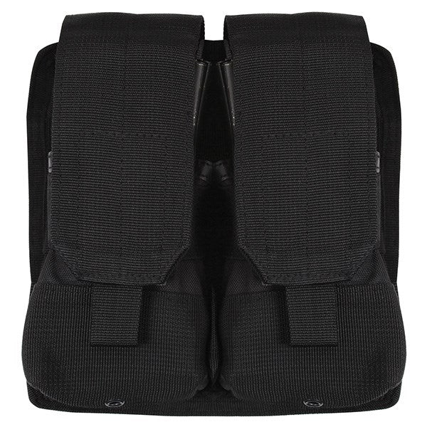 Funda universal MOLLE para dos cargadores negra, vista frontal