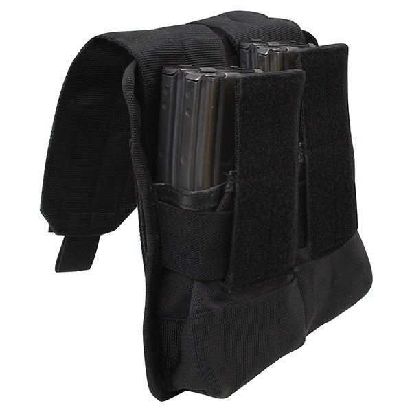 Funda universal MOLLE para dos cargadores negra, vista frontal