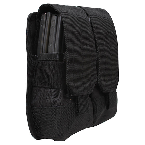 Funda universal MOLLE para dos cargadores negra, vista frontal