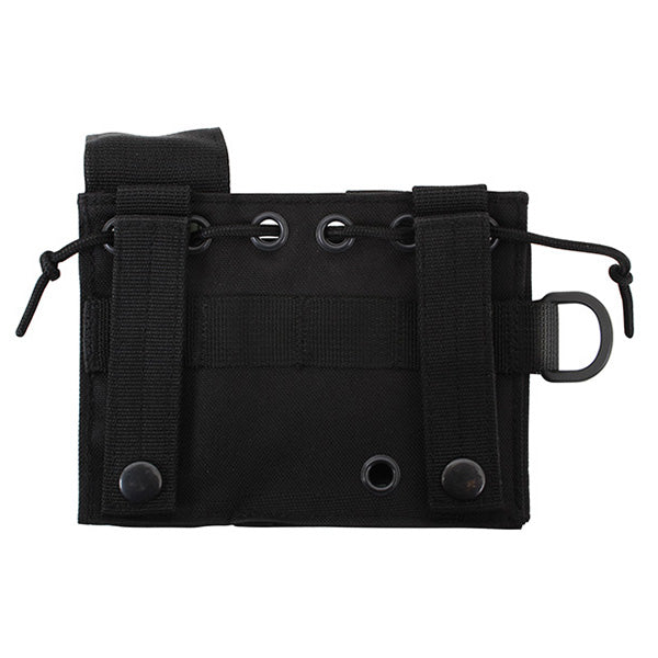 Funda MOLLE administrativa negra 12 x 15 cm en poliéster con 2 bolsillos
