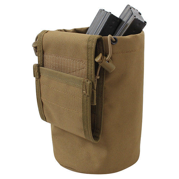 Funda MOLLE para cargadores vacíos COYOTE plegable con cierre de velcro y cordón elástico, tamaño 21 x 14 cm