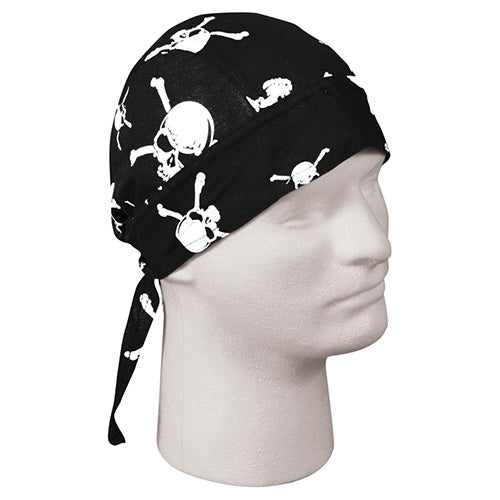 Pañuelo Headwrap Gun Pattern negro de algodón, talla única (vista producto)