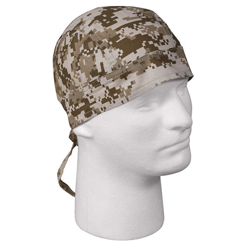 Pañuelo Headwrap Gun Pattern negro de algodón, talla única (vista producto)
