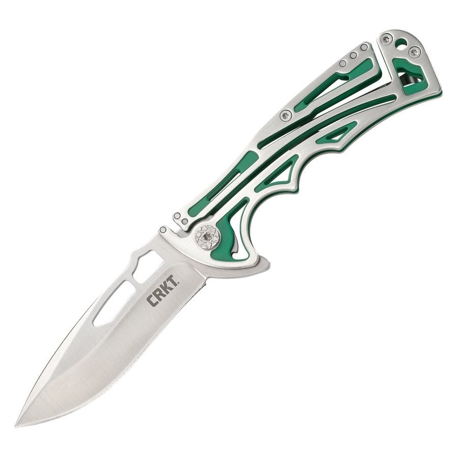Navaja plegable NIRK TIGHE verde, hoja lisa 8,05 cm, clip de bolsillo