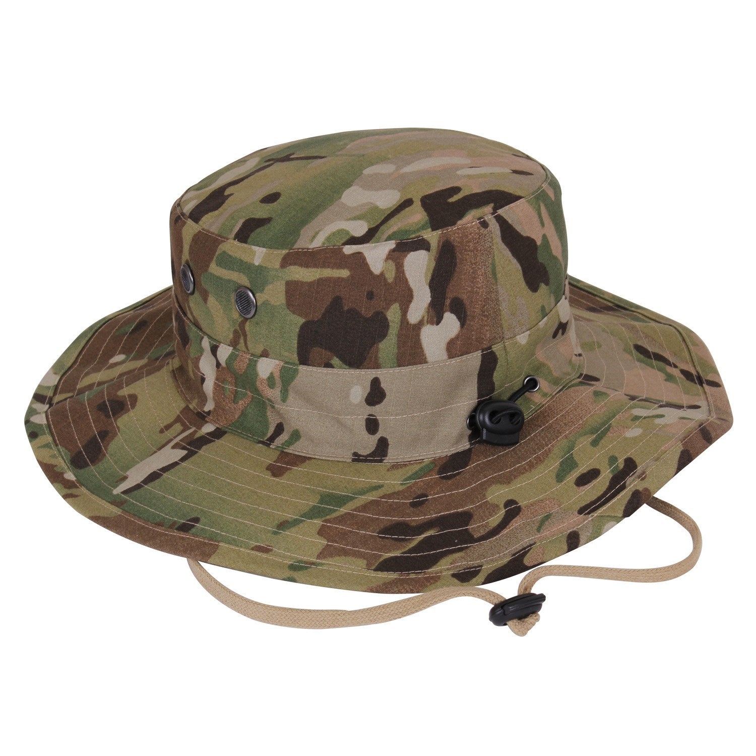 Sombrero militar ajustable con correa de barbilla y 4 orificios de ventilación