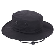 Sombrero militar Klobouk MILITARY ajustable negro con cordón bajo la barbilla y 4 orificios de ventilación