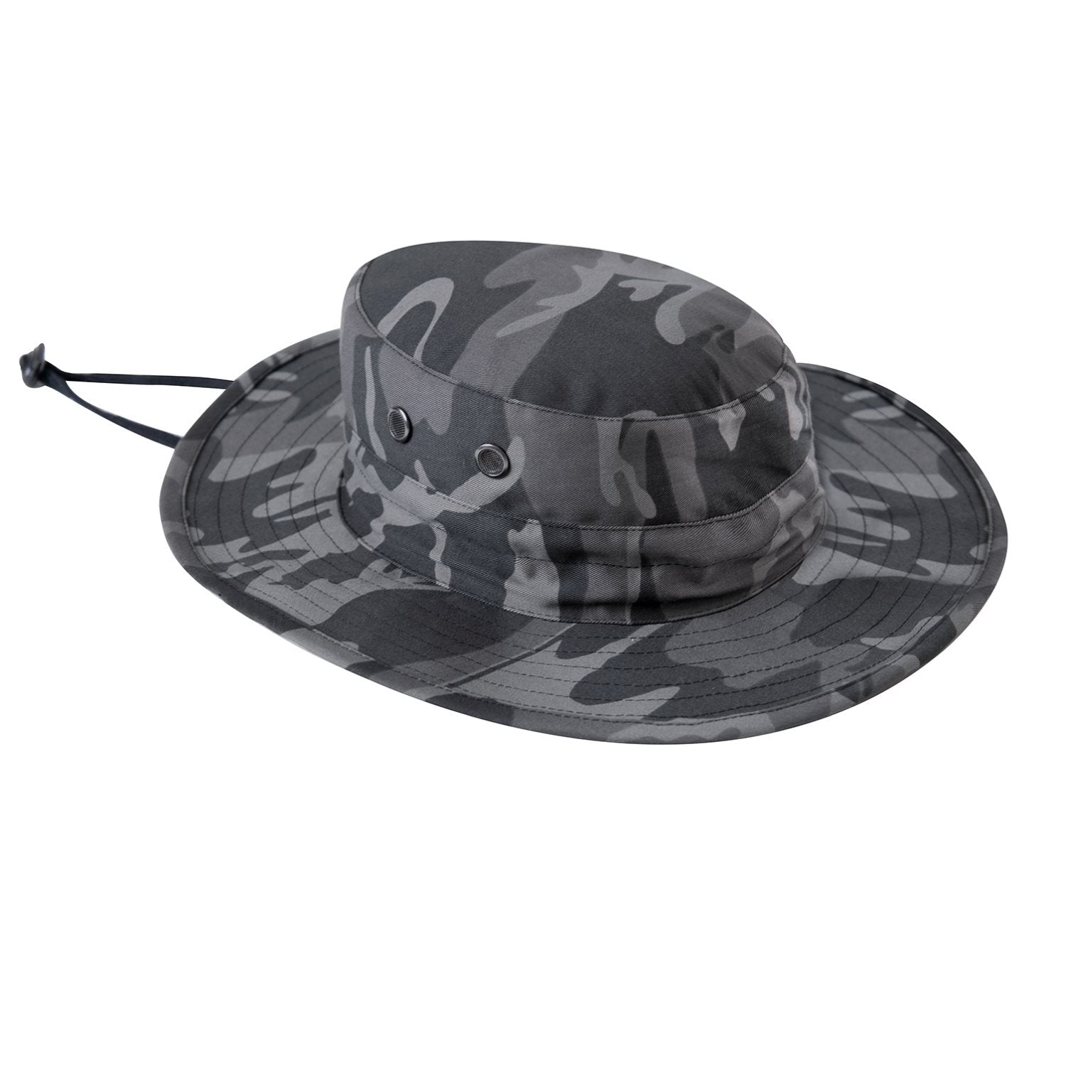 Sombrero militar ajustable 55% algodón 45% poliéster con cordón bajo la barbilla y 4 orificios de ventilación