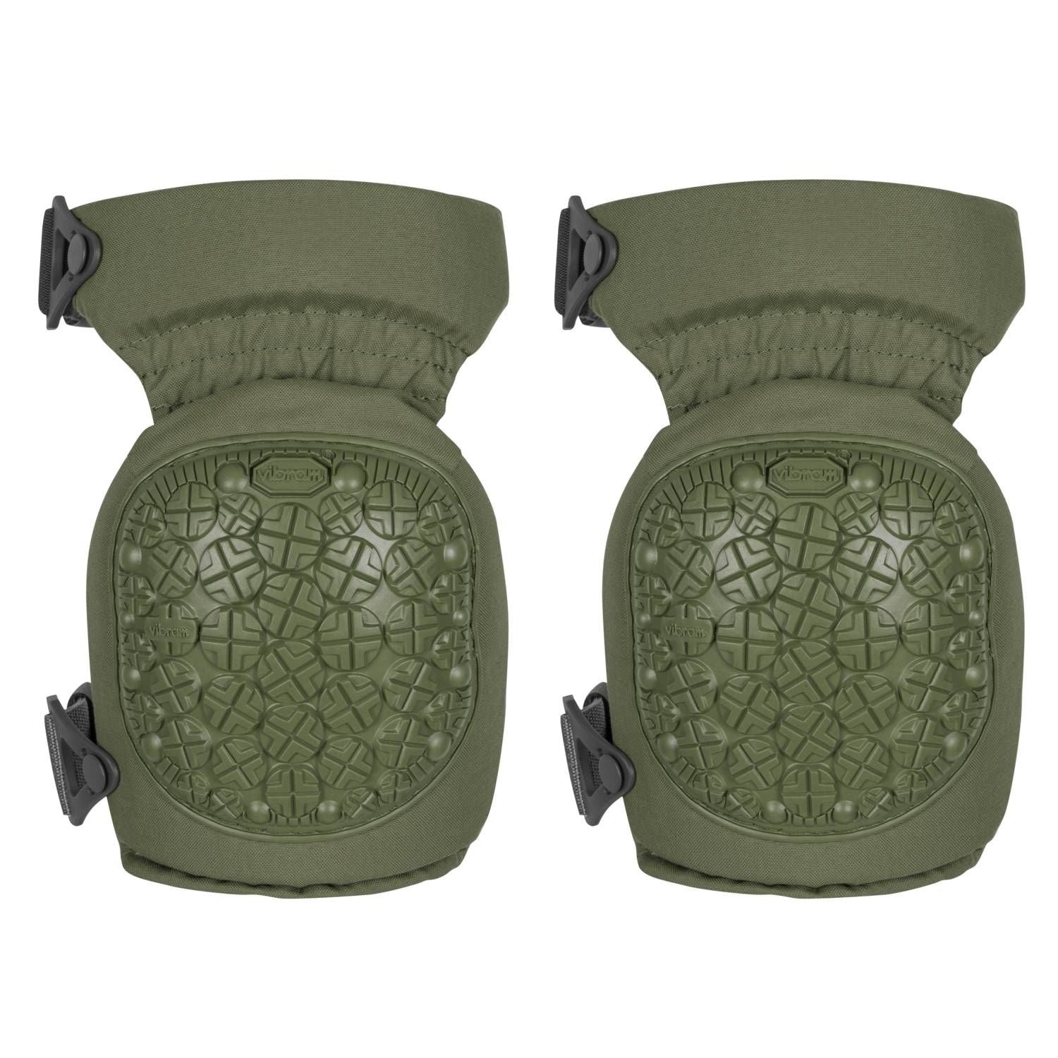 Protectores de rodilla AltaContour 360 Vibram en color coyote, vista frontal del par