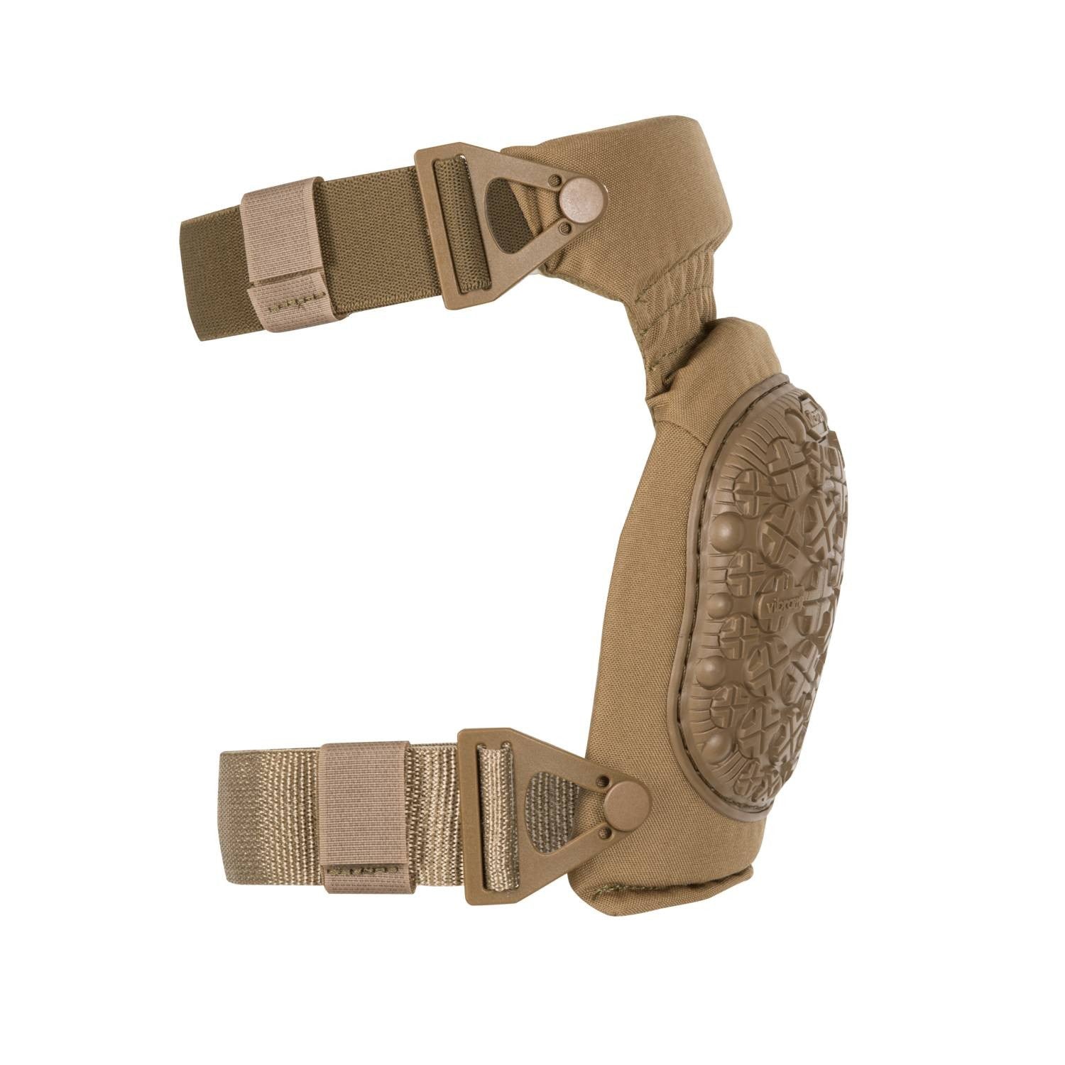 Protectores de rodilla AltaContour 360 Vibram en color coyote, vista frontal del par