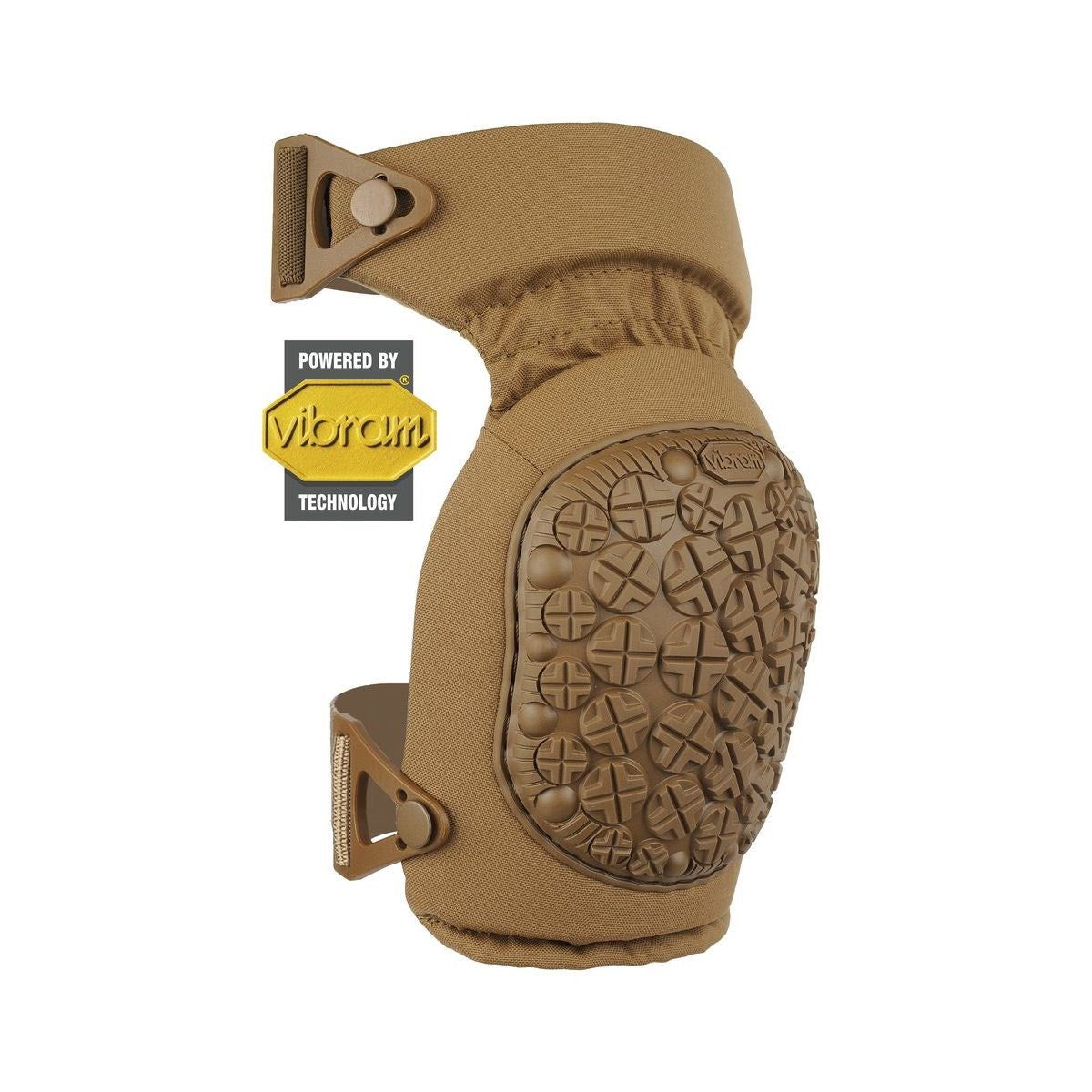 Protectores de rodilla AltaContour 360 Vibram en color coyote, vista frontal del par