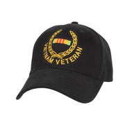 Gorra negra Vietnam Veteran con bordado y cierre ajustable