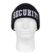 Gorro de punto negro DELUXE con inscripción 3D SECURITY en relieve