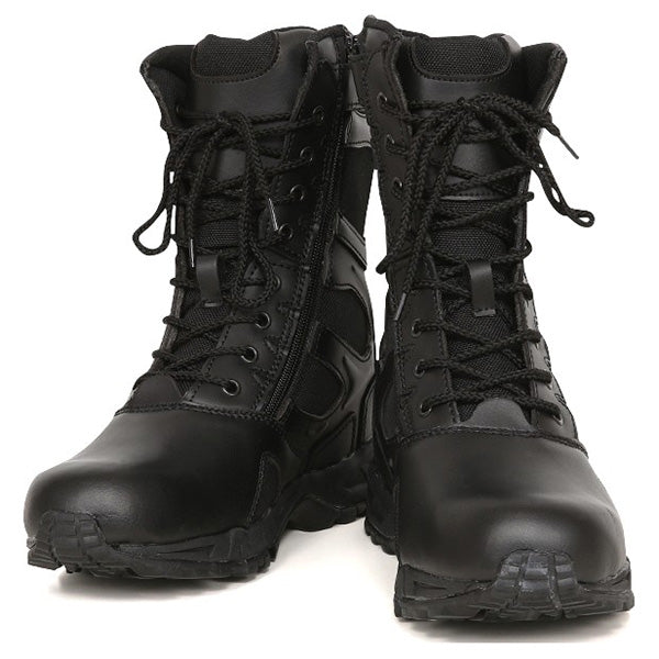 Botas FORCED ENTRY DEPLOYMENT 8'' negras, parte superior cuero y nylon, cordones y cremallera YKK, suela COLLAR