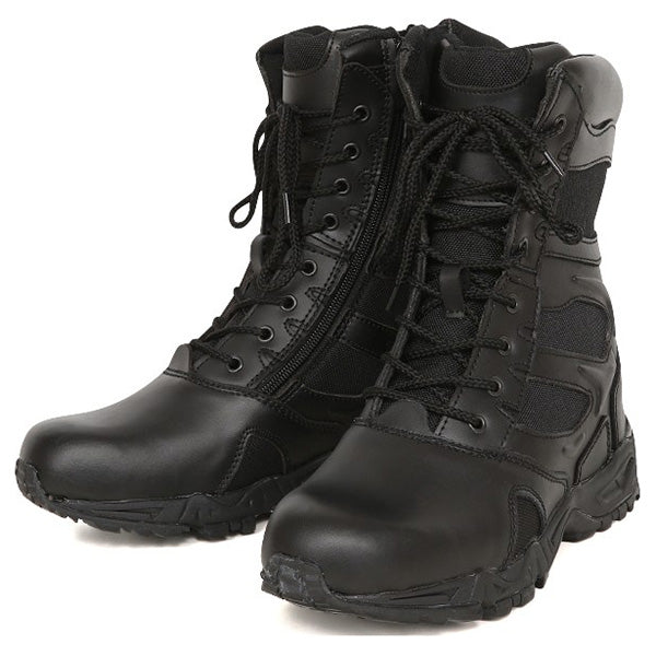 Botas FORCED ENTRY DEPLOYMENT 8'' negras, parte superior cuero y nylon, cordones y cremallera YKK, suela COLLAR