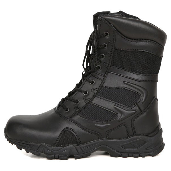 Botas FORCED ENTRY DEPLOYMENT 8'' negras, parte superior cuero y nylon, cordones y cremallera YKK, suela COLLAR