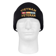 Gorro negro de punto fino con bordado Vietnam Veteran