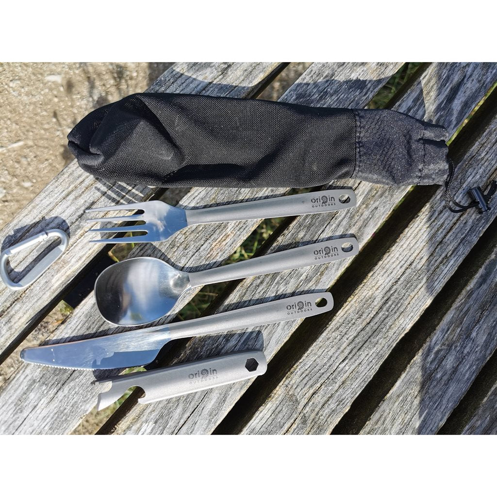 Cubertería plegable de titanio BW 4 piezas, 45 g