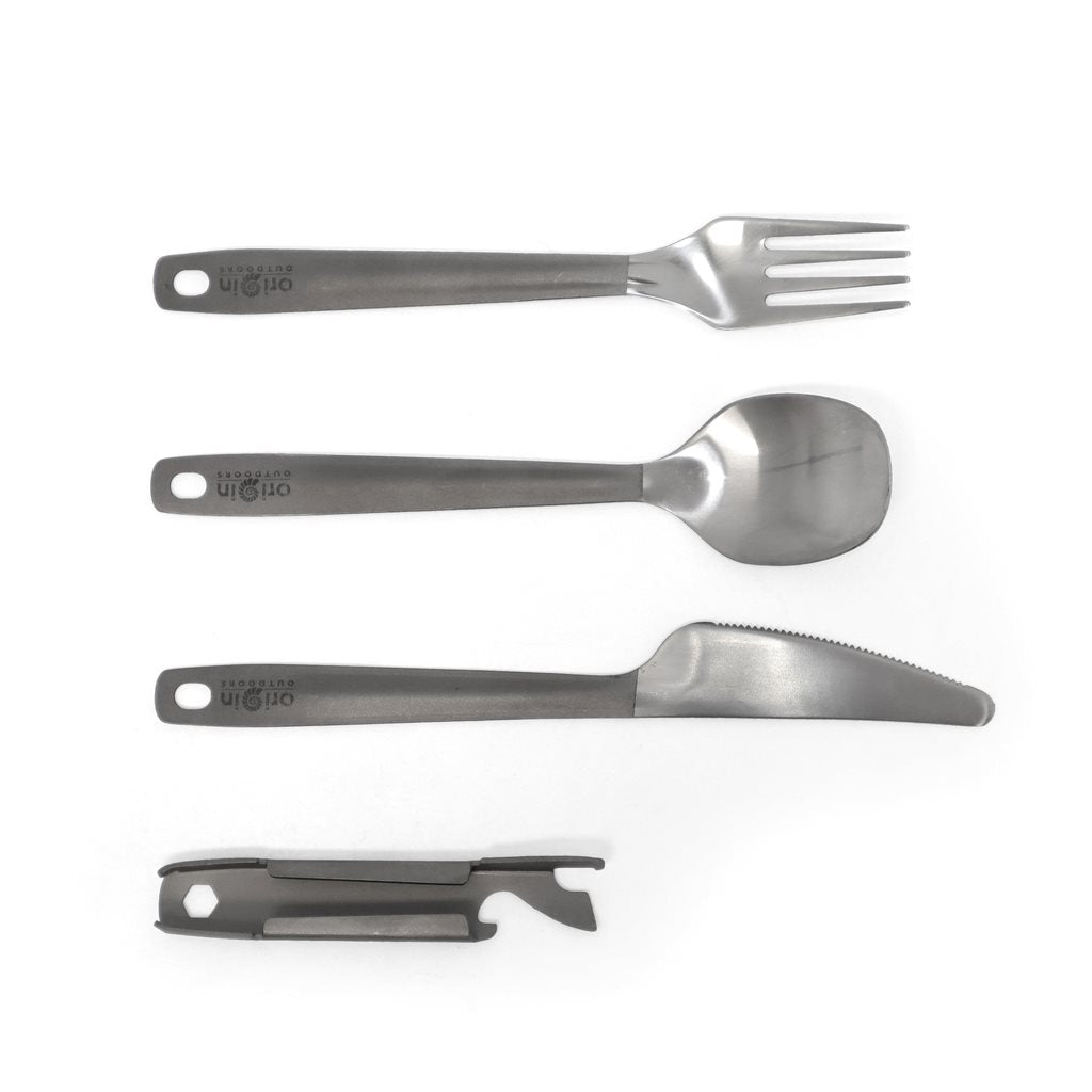 Cubertería plegable de titanio BW 4 piezas, 45 g