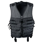 Chaleco MOLLE negro con correas para fijar bolsas