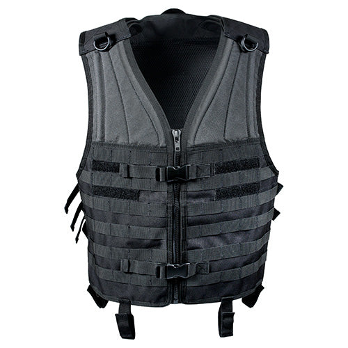 Chaleco MOLLE negro con correas para fijar bolsas