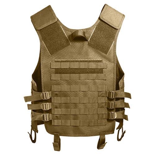 Chaleco MOLLE negro con correas para fijar bolsas
