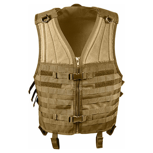 Chaleco MOLLE negro con correas para fijar bolsas