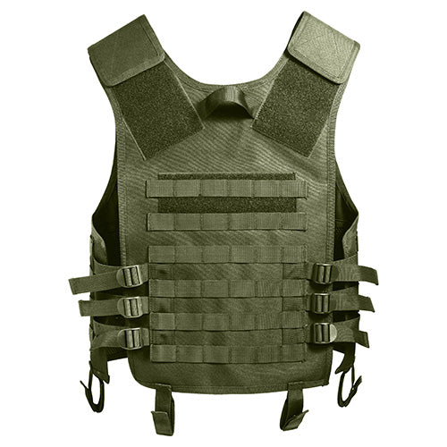 Chaleco MOLLE negro con correas para fijar bolsas