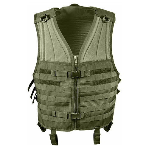Chaleco MOLLE negro con correas para fijar bolsas