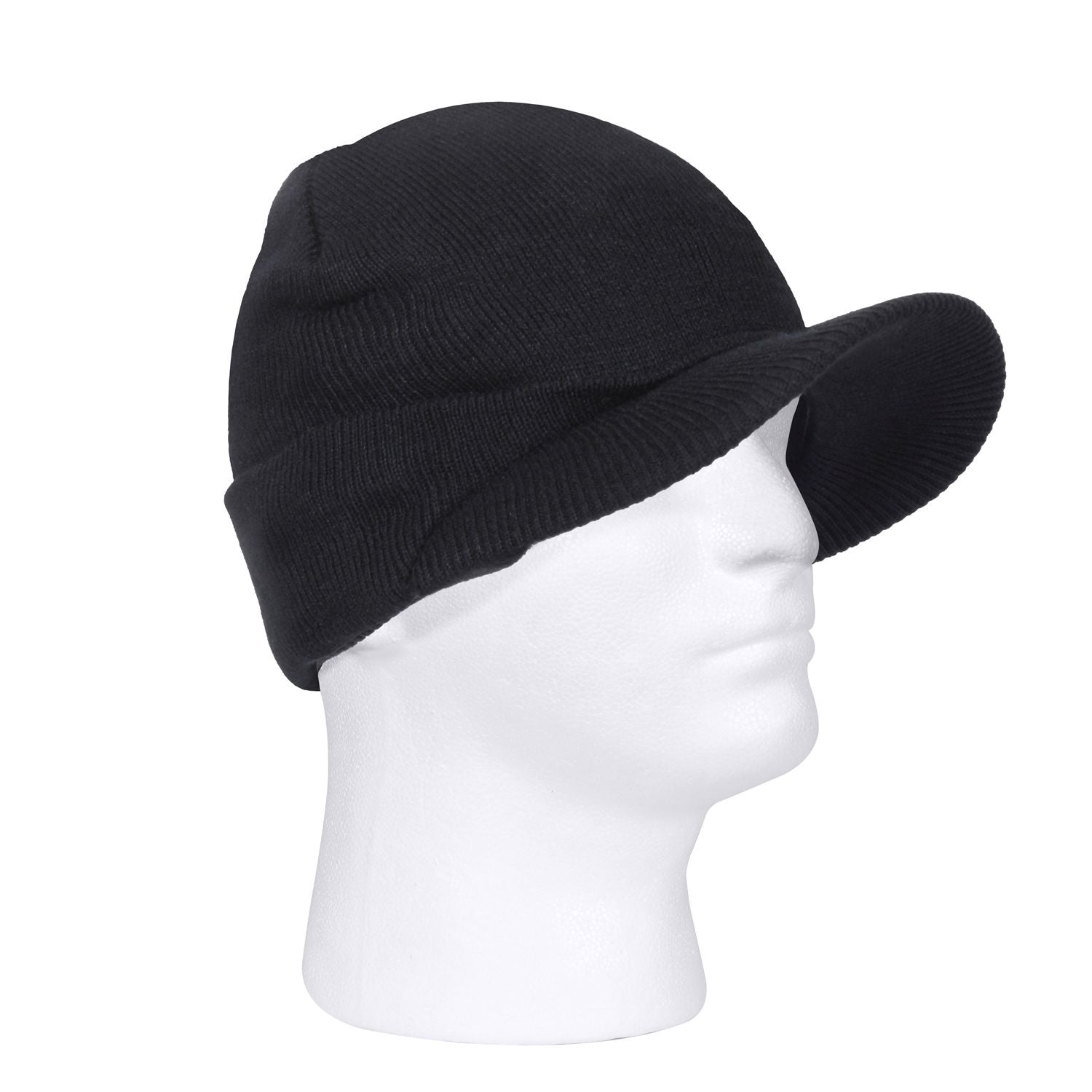 Gorro de punto con visera US Deluxe Jeep negro, vista frontal