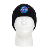 Gorro de punto NASA Deluxe negro con logo bordado