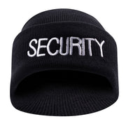 Gorro de punto negro con bordado 'SECURITY' - 100% acrílico