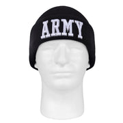Gorro de punto negro DELUXE con bordado 3D ARMY