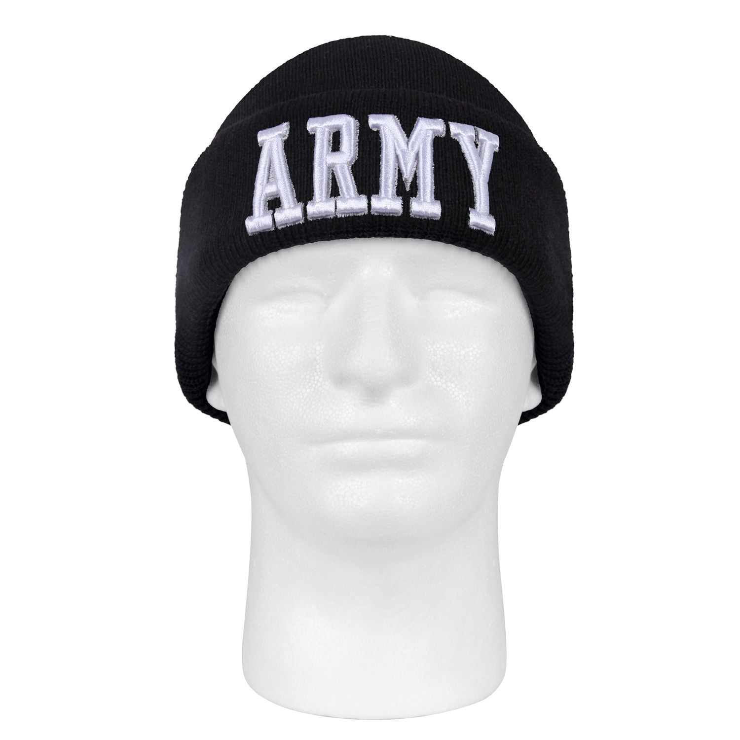 Gorro de punto negro DELUXE con bordado 3D ARMY