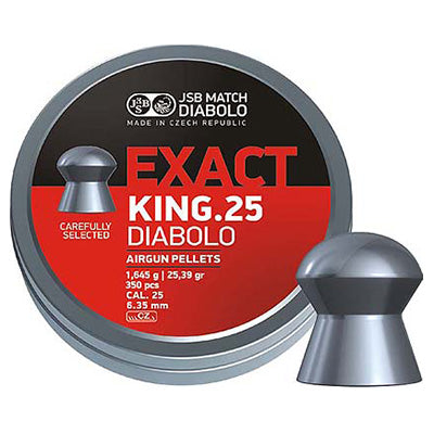 Balines JSB Exact King 6,35 mm, 350 unidades - munición categoría D (venta a mayores de 18)