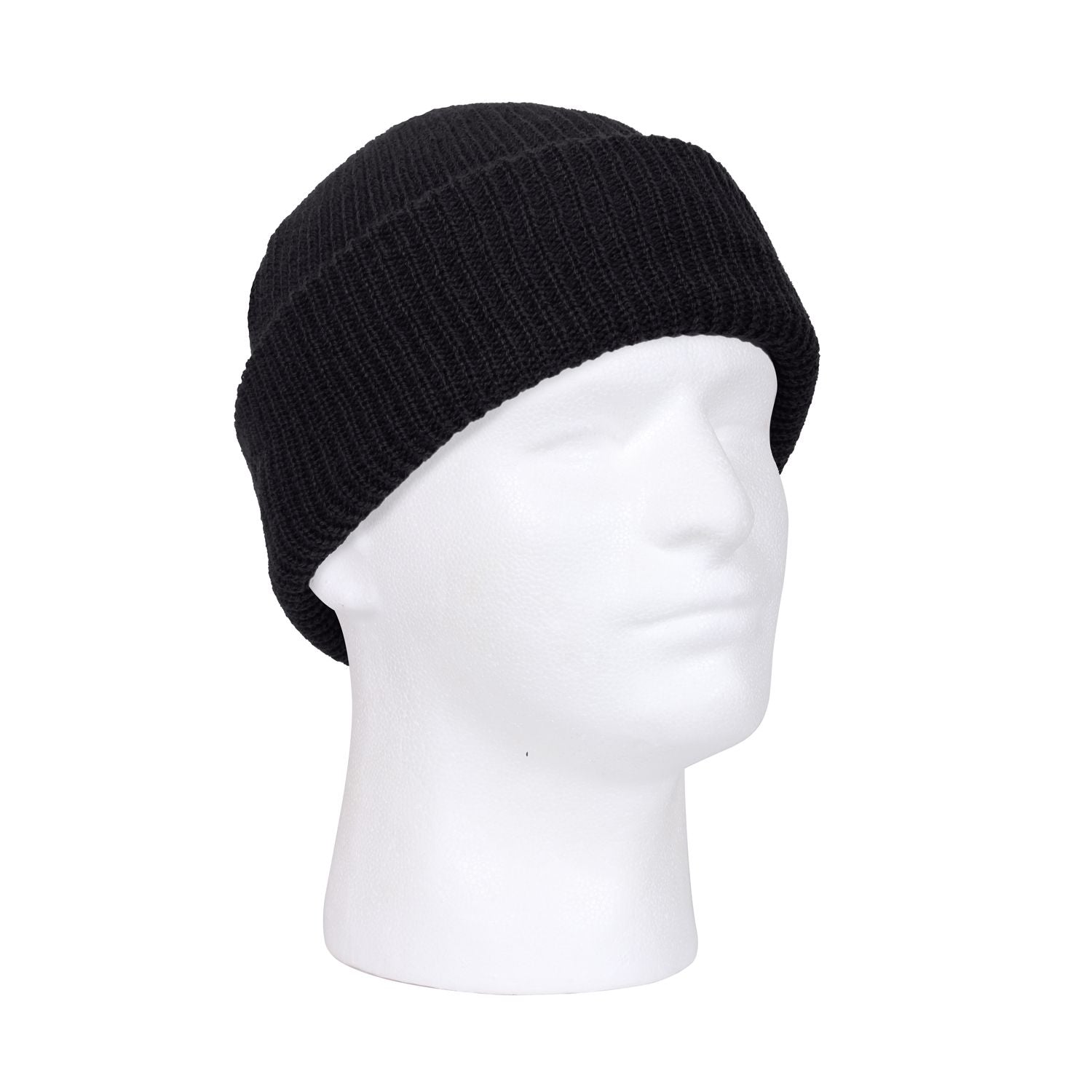 Gorro de punto acrílico US gris oscuro, tejido, ajuste ceñido, 100% acrílico