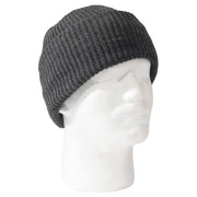 Gorro de punto acrílico US gris oscuro, tejido, ajuste ceñido, 100% acrílico