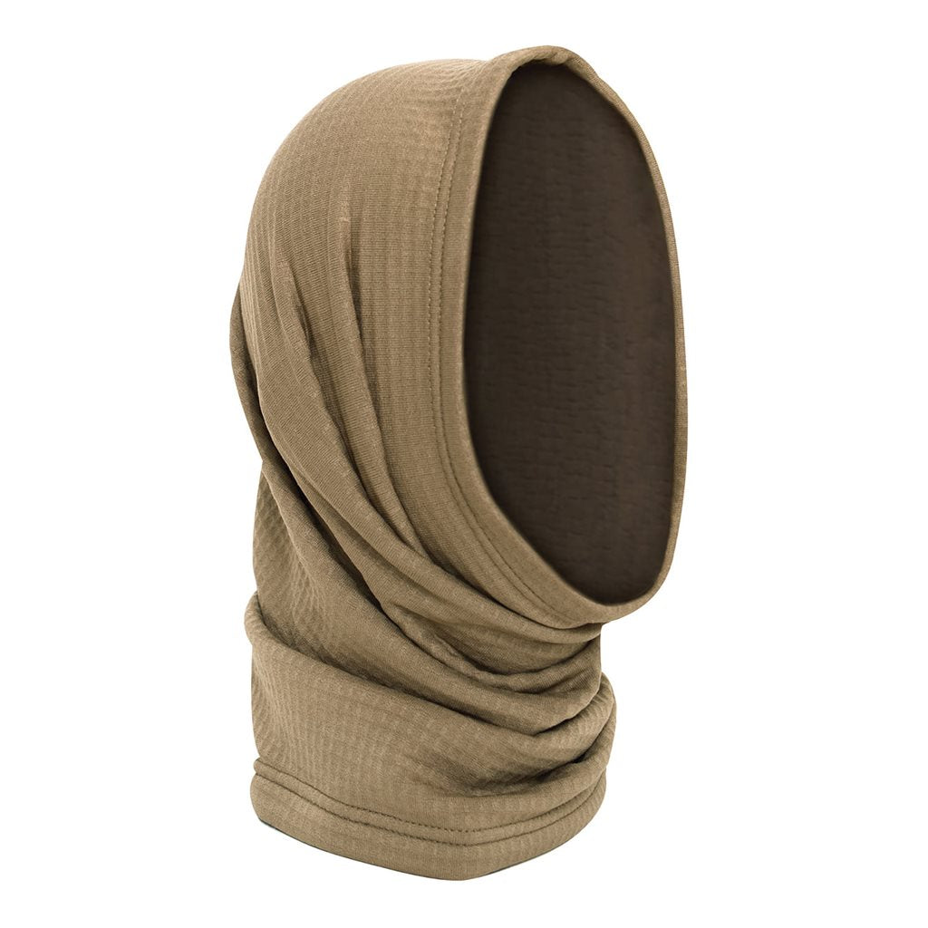 Braga de cuello ECWCS Grid Fleece negra, 26 x 38 cm, 93% poliéster y 7% spandex, transpirable y cálida