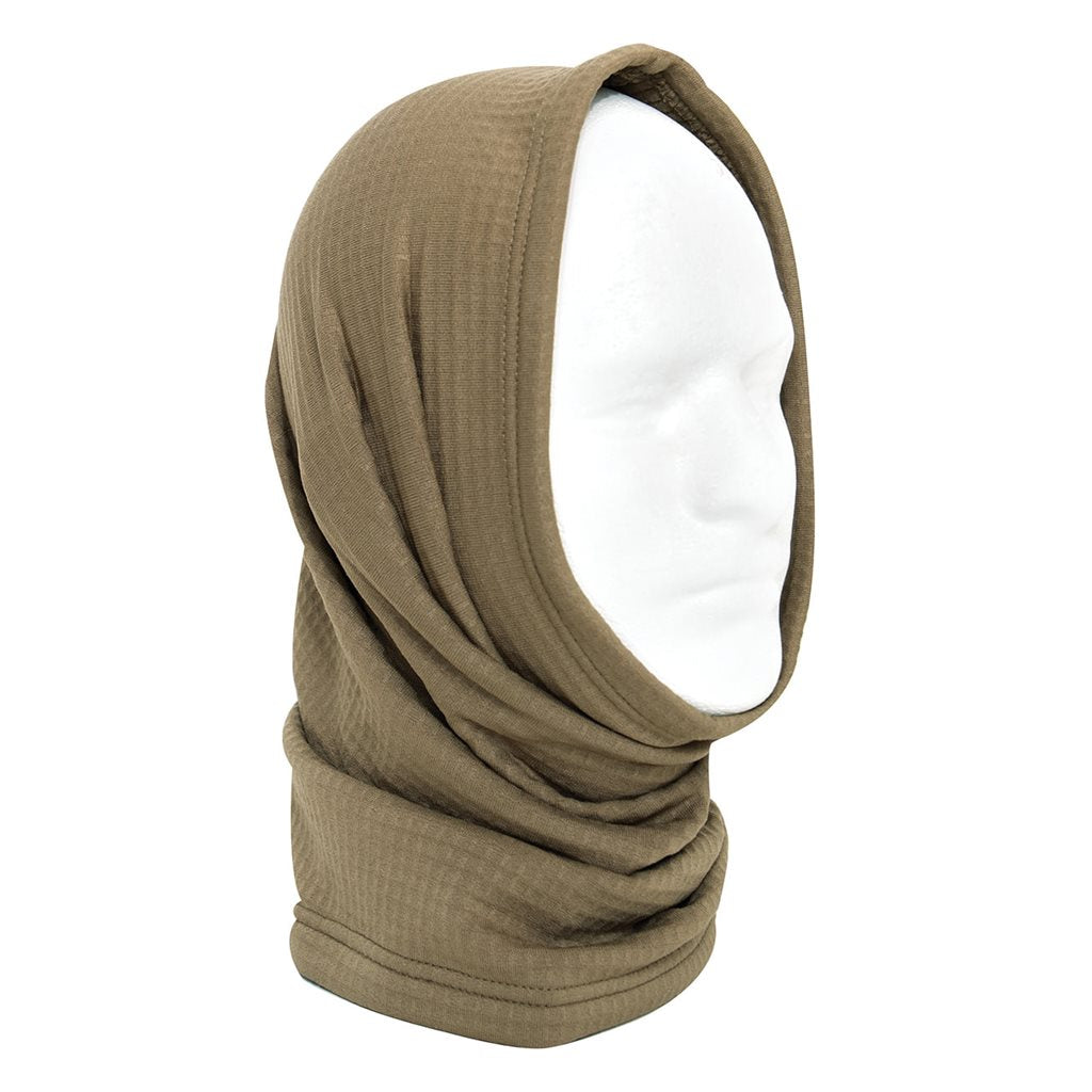 Braga de cuello ECWCS Grid Fleece negra, 26 x 38 cm, 93% poliéster y 7% spandex, transpirable y cálida