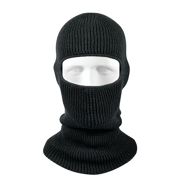 Pasamontañas largo negro con una abertura, protege cabeza, cuello y hombros - 5505