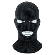 Pasamontañas tejido Wintuck negro con 3 aberturas, 100% acrílico, fabricado en EE. UU.