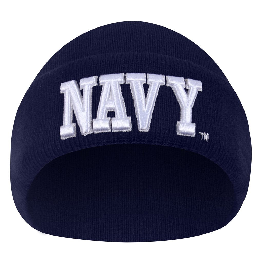 Gorro tejido DELUXE 3D NAVY con bordado blanco 'NAVY'