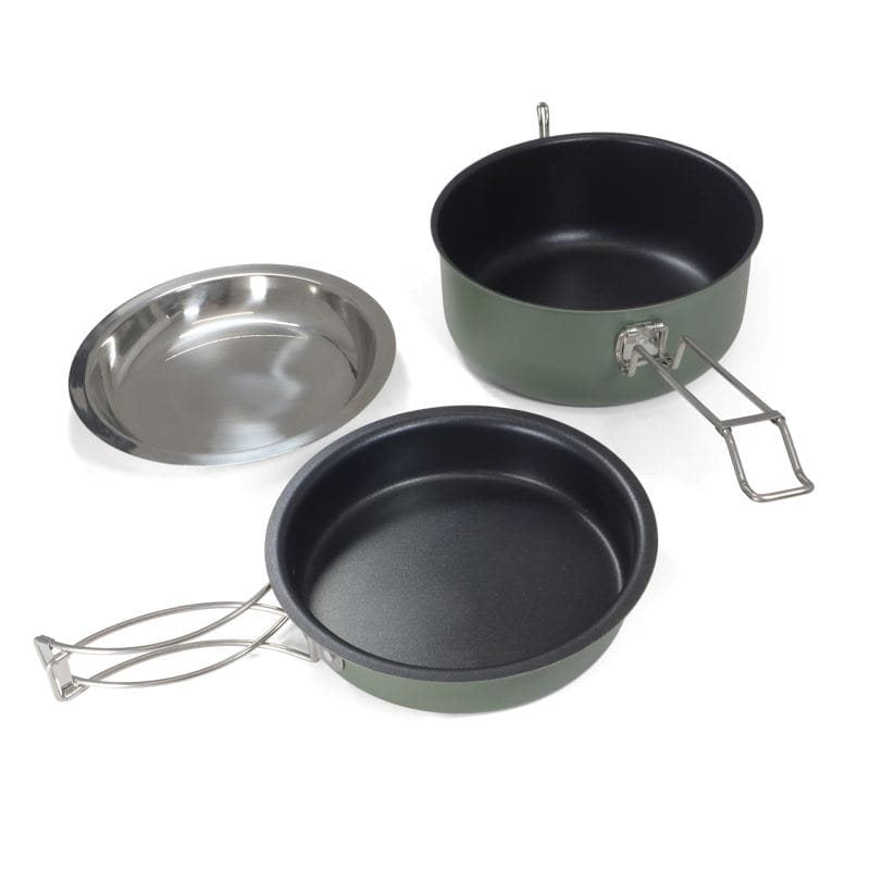 Set de menaje ALU Snap-Pack 557401, aluminio con recubrimiento antiadherente y cuenco de acero inoxidable
