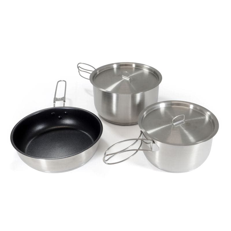 Set de cocina exterior 5 piezas NEREZ con superficie antiadherente y cuenco de acero inoxidable
