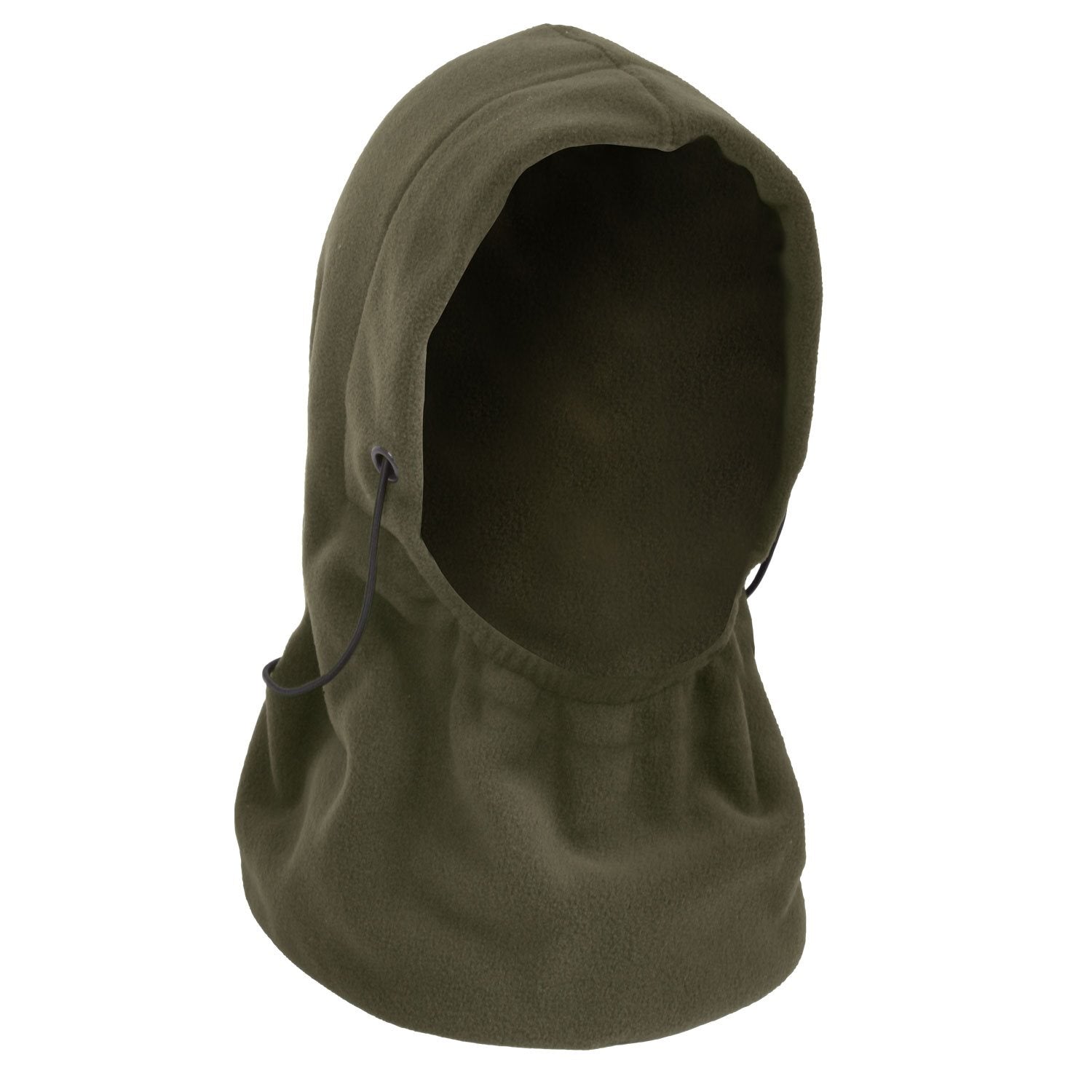 Pasamontañas Polar Fleece negro con un agujero, vista frontal